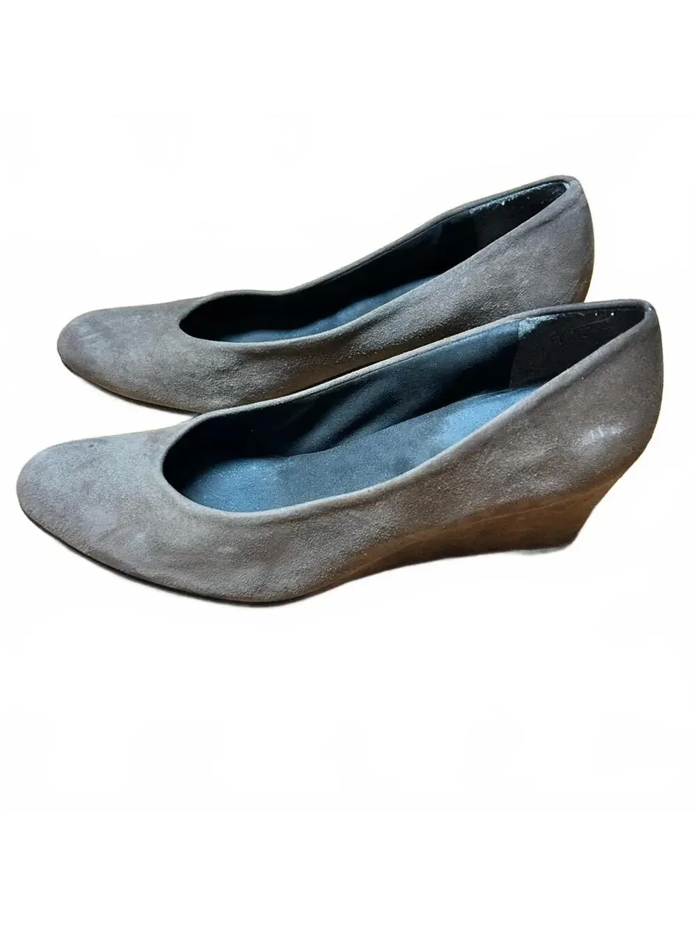 Stuart Weitzman Brown Tan Chocolate Suede Wedge Heels Shoes Size 7 - Picture 1 of 9